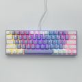 Zifriend T62 (63 Keys) Mechanical Keyboard, RGB Backlit, Hot-swappable, White & Grey Beige. 