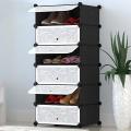Diy 1 X 6 Cube Shoe Rack, Storage Organizer With Cover For Home - Office Wardrobe Cube Organizer (Color May Vary). 