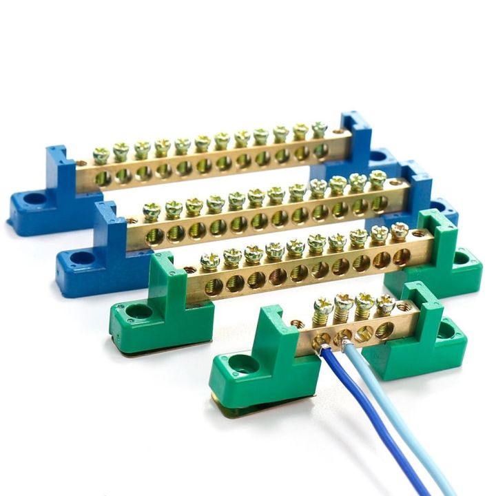 Flame Wiring Terminal Bar Wiring Row Zero Ground Copper Terminal Blocks Copper Bar Connection Terminal Distribution Box Connection Copper Screw Terminal Block