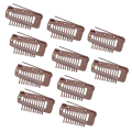 Pack of 10 Strong Chunni Clips with Safety Pin, Easy to Use with Dupatta, Hijab & Tikka Setting Easy to Use 4 X 2 cm Brown. 