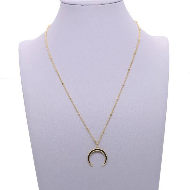 Half Moon Necklace 925 Sterling Silver Crescent Moon Pendant Necklace Horn Choker Women Delicate Kolye Jewelry Demi Lune Shape