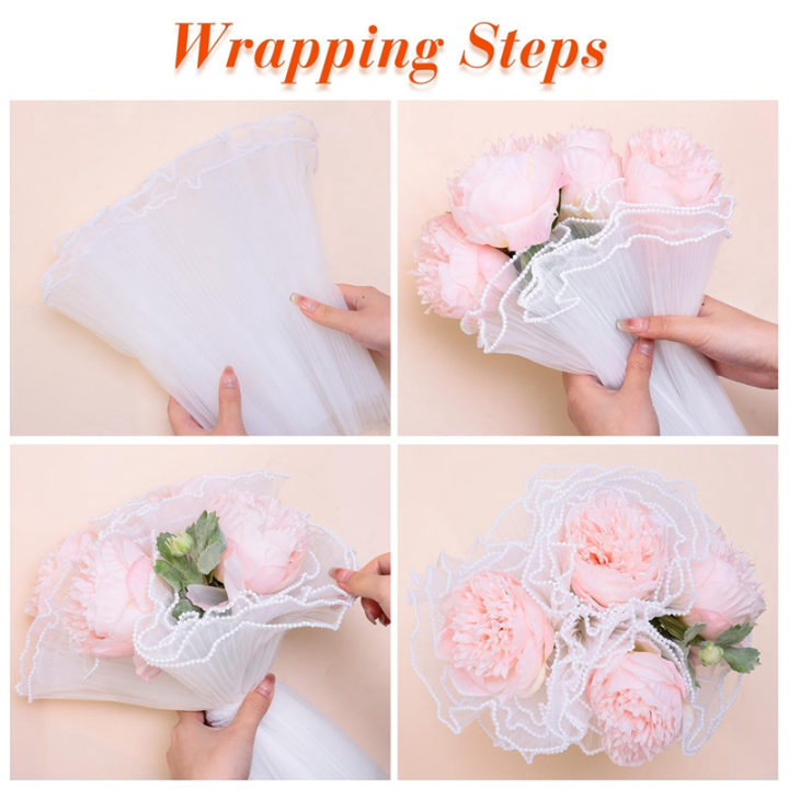 NCANRUI%203pcs%20Bouquet%20Wrapping%20Paper,%2011in%20X%204.5%20Yards%20for%20Each%20Pearl%20Edge%20Flower%20Packaging%20Fabric,%20(Black)%20-%20Image%205