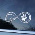 Paw Metal 3D Car Sticker Cute Heart Footprint Notebook Decoration Decal Customizable. 