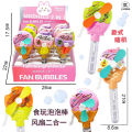 Cartoon Hand Pressed Hand Crank Fruit Bubble Fan Student Portable Handheld Small Internet Celebrity Kids Fan. 