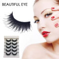 New Portable Eay to Ue 5 Pair Natural Fale Eyelahe Handmade Natural Thick Long Cro Lifelike Wipy Fluffy Buhy Curling Eye Lahe et Beauty MakeUp Extenion Cometic Tool. 