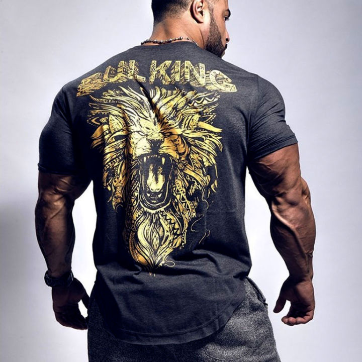 Bulking%20Men's%20Bodybuilding%20Fitness%20Gym%20Casual%20T-Shirt%20Wear%20-%20Image%202