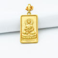 Gold Plated Panchadhatu Buddha Shaped Locket With White Stones. 