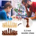32PCS Staunton 2.2 in Wooden Chess International Wooden Word Chess Set Standard Delicate Chess Game Standard Tournamen. 