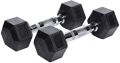 Rubber Hex 2.5Kg Dumbbell Set 2 Piece | Rubber Coated Dumbbell With Chrome Casted Handle - 2.5Kg - 1 Pair. 