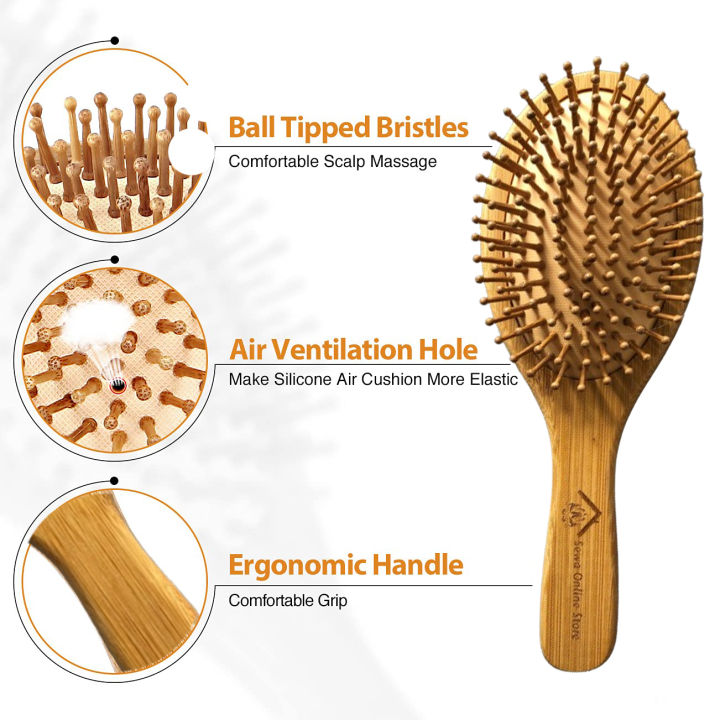 Natural%20Eco-friendly%20Hair%20Brush%20With%20Bamboo%20Bristles,%20Massages%20Scalp%20Anti-Static%20Hair%20Detangle%20(Oval)%20-%20Image%205