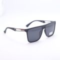 Polarized And UV Protection  Matt Black Single Lens Sunglasses For Men. 