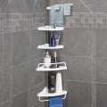Telescopic 4 Tier Adjustable Shower Corner Bathroom Shelf Caddy Organizer (White) - Bathroom Storage Rack |. 
