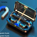 Sutuiying F9 TWS Wireless Earphones Bluetooth Headphones Waterproof LED Display Earbuds with Charging Box Sports Noise Reduction Headset. 
