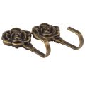2Pcs Metal Rose Flower Curtain Tie Back Tieback Holders Wall Hooks Decor. 