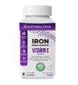 Naturaltein Iron Bisglycinate + Vitamin C For Male- 60 Tablets With Helps Improve Hemoglobin Levels, Immune Function & Increase Energy Levels. 