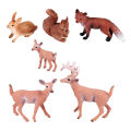 ARELENE 6 Pieces Animals Figures Creatures Figurines Squirrel Deer Family Figurines Miniature Toys. 