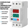 40A/63A Din Rail 230V Adjustable Over Voltage and Under Voltage Protective Device Protector Relay Limit Over Current Protection. 