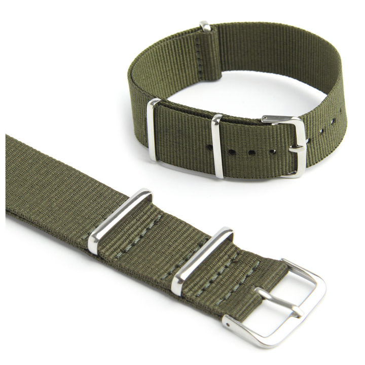 Watch%20Strap%20Band%20Nylon%20Canvas%20Divers%20G10%20Mens%20Colour:%20Green%20Width:18mm%20-%20Image%202