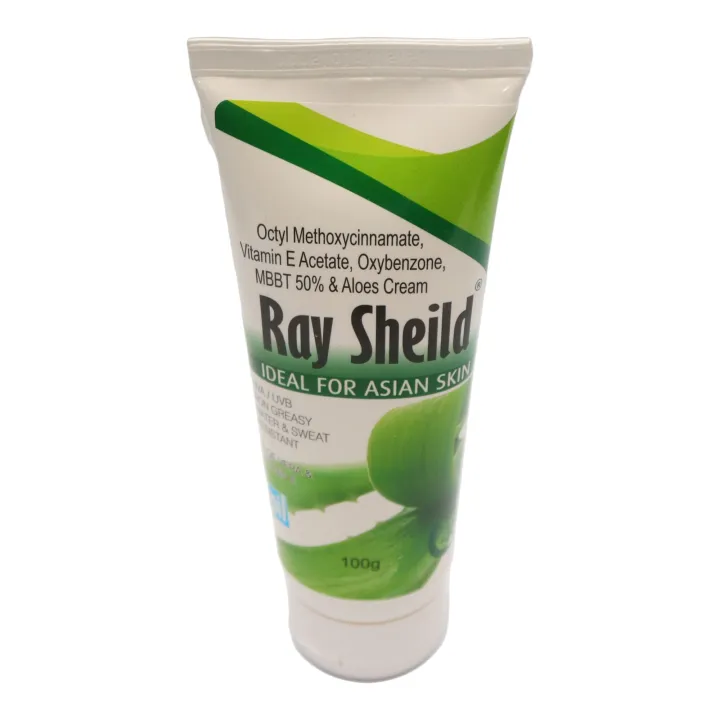 Ray%20Shield%20Sunscreen%20UVA%20/%20UVB,%20SPF%2040,With%20Aloevera%20And%20Vitamin%20E,%20IDEAL%20FOR%20ASIAN%20SKIN,%20100g%20-%20Image%202