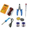 Soldering iron Kit With Tester Wire Stripper Digital Multimeter Mini Voltmeter Ammeter Ohm Tester 750/1000V High Safety Handheld Meter With Probe. 
