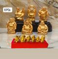 Prosperity Golden Laughing Buddha Figurines For Wealth And Success-Set of 6 PCs. 