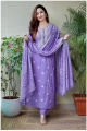 Fabdale Lavender Embroidered A-Line Kurta Pant Salwar Suit with Dupatta | Festive & Party Wear (RYEX-022). 