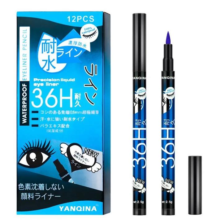 men>men%2012pcs/set%20YANQINA%20Lasting%2036H%20Liquid%20Eyeliner%20Pencil%20Waterproof%20Black%20Easywear%20Eye%20Liner%20Pen%20Cosmetic%20wholesale%20makeup%20eyeliner%20-%20Image%208
