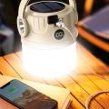 Portable Portable Solar Camping Light Dimmable with Output Beige Tent Lamp LED 1200mAh Battery Hanging Lights Outdoor. 
