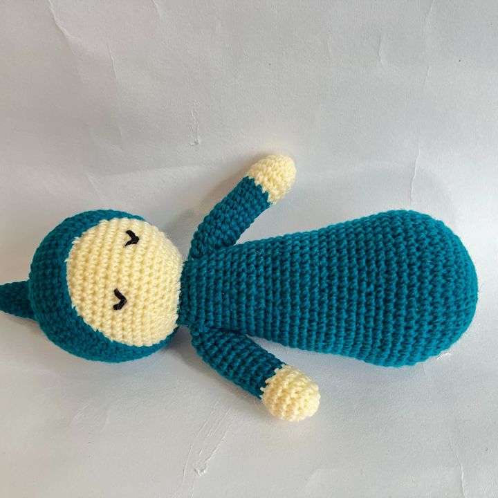 Knitted Dark-green Sleep Doll For Toddlers 11"