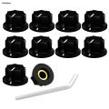 Sutuiying DAIERBUMP 10PCS Black MXR Style Skirted AMP Knob 6.35MM Guitar Original Potentiometer Knobs Brass Insert For Guitar Effect Pedal Knobs. 