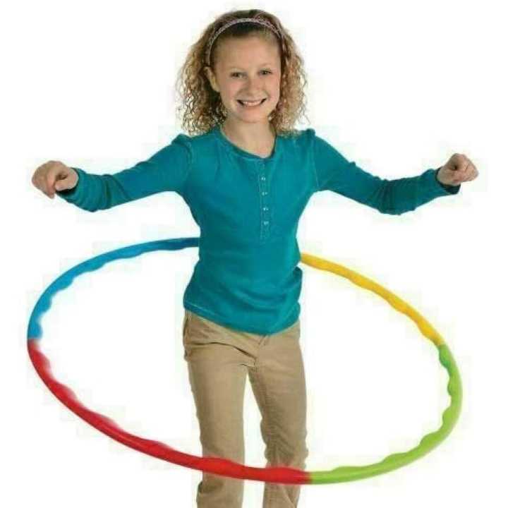 Kids Hula Hoop - Adjustable Collapsible Colourful Indoor Outdoor Fitness Gymnastic