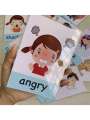 Montessori Baby Learning Card Cartoon English Cards For Children Kids Funny Memory Exercise Game, Flash Cards,Waterproof Emotional Cognitive Card,Color Recognition Card,Montessori,Flash Cards,Learning Toys. 