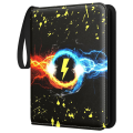 JAERBEE Trading Card Binder with Sleeves, 400 Double Sided Pocket Trading Card Binder Premium 4 Pocket PU Card Collection. 