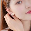 【Mega Sale】Super new retro style high-grade bright natural freshwater pearl earrings s925 silver needle hemp lace. 