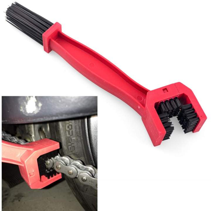 Bicycle Motorcycle Chain Cleaning Tool Gear Grunge Brush Cleaner Red