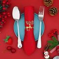 Kqueebee 100 Pcs Gold Foil Organza Bag & 6 Pcs Deer Napkin Rings. 