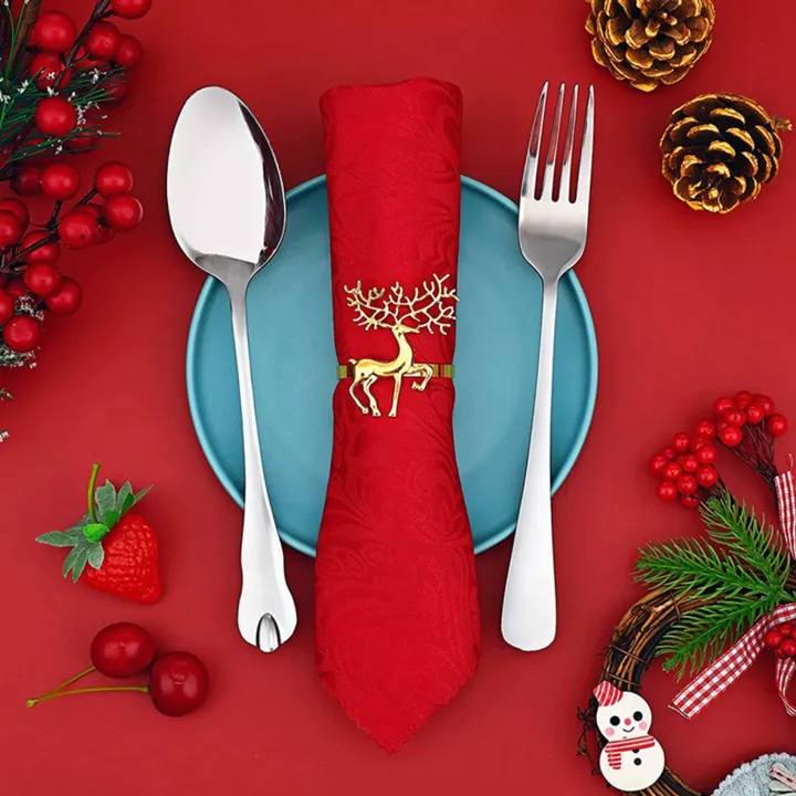 Kqueebee%20100%20Pcs%20Gold%20Foil%20Organza%20Bag%20&%206%20Pcs%20Deer%20Napkin%20Rings%20-%20Image%202