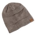 Casual Fur Lined Winter Beanie Cap Soft Windproof Slouchy Hat Thick Warm Cuffed Design Knitted Hats. 
