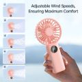 Portable Mini Handheld Electric Fan Support 5 Adjustable Wind Speed. 