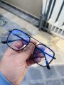 Blue Ray Cut Glass Using Mobile TV And Laptop Black Metal Frame Glass For Men. 