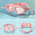 Kids Professional  With Earplugs Anti-Fog Swimming Goggles With Silicone Waterproof Swimming Eyewear. 