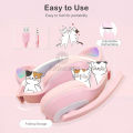 Wiresto Over The Ear Headphones Cat Ear Headsets RGB Light Cat Ear Cute USB Wired Headset Gaming Headphones HiFi Sound Bass Wireless Earphones Foldable Design Headphones with 180° Adjustable Microphone. 
