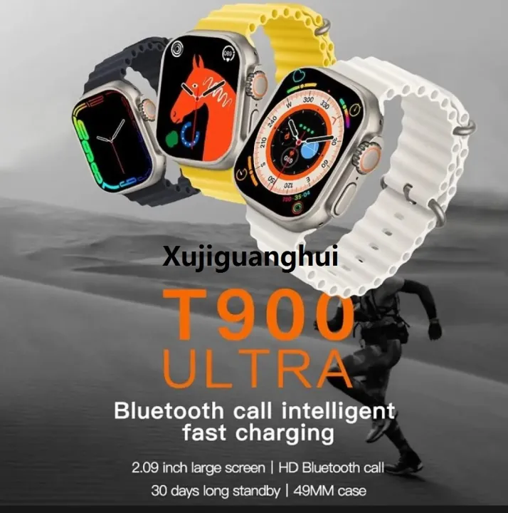 Xujiguanghui%20T900%20series%208%20T900%20pro%20max%20Smartwatch%202.09%7C%20HD%20Full%20Touch%20Display%20Bluetooth%20Call%20smartwatch%20Sports%20fitness%20tracking%20Health%20monitor%20Men%20Women%20connect%20Android%20iOS%20waterproof%20Ultra%20watch%20/T900%20ultra%20Smart%20Watch%20With%203%20Straps%20-%20Image%202