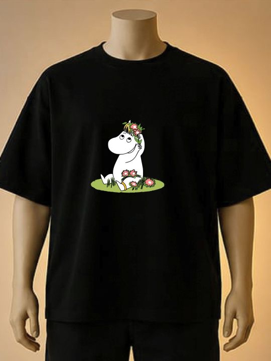 Moomin%20Character%20with%20Flower%20Crown%20Graphic%20Printed%20T-Shirt-Cream,%20Brown,%20White,%20Black,%20Blue,%20Maroon,%20-%20Image%203
