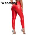 Wenefang Fashion Faux Leather Pants Women High Waist Pu Leggings Thin Velvet Original Trousers with Pockets Autumn Winter Female Clothing New. 