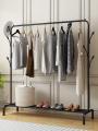 Multipurpose Garments Rack with Bottom Shelves Closet Organizer Coat Hanger ome Cloud Stainless Steel Cloth Hanger Leaf Design - Black. 