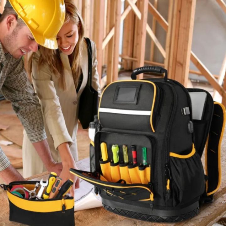 Multi%20Functional%20Black%20Color%20Tool%20Backpack%20Lock%20Feature%20Thickened%20Material%20Toolkit%20Wear-resistant%20Multiple%20Pockets%20Tool%20Bag%20Crossbody%20Carry%20-%20Image%208