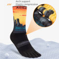 AONIJIE E4843 One Pair Long Tube Outdoor Five Toe Socks Shock Absorption Toe Socks Stocking for Trail Running Warking Ride. 