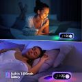 YESPLUS Bluetooth Digital Alarm Clock Wireless Speaker with Dual Alarms and Colorful LED Light (YS-702) | Rechargeable Mirror Clock for Living Room Bedroom Kids Room. 