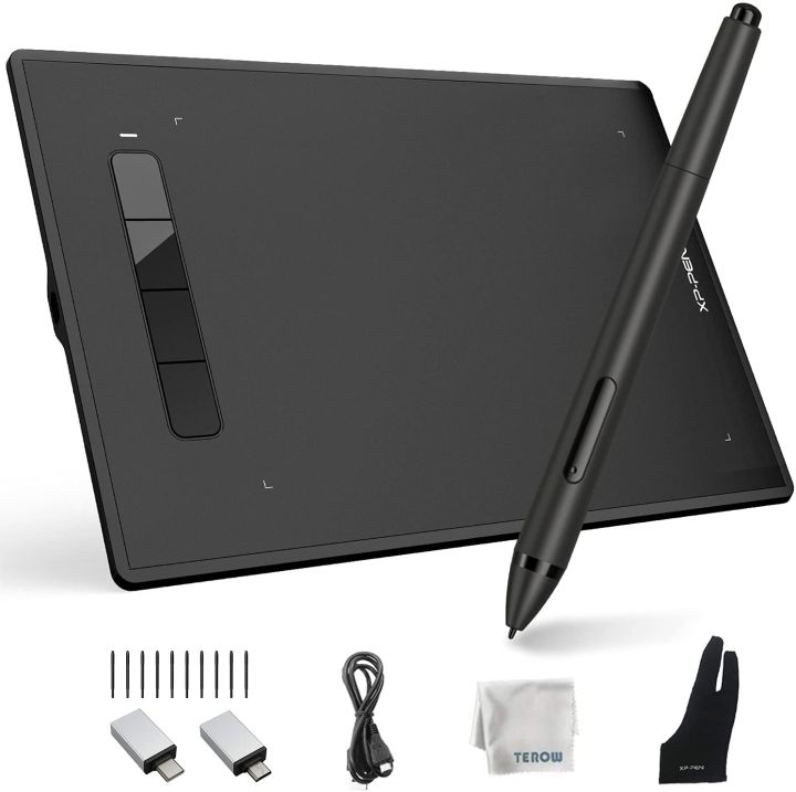 XP-PEN Star G960S Plus Graphic Tab 9x6 inch Drawing Tablet for PC Tablet Mobile Phones with Battery-Free Tilt Support PH2 Stylus Digital Eraser (4 Shortcut Keys)